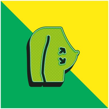 Göğüs Yeşili ve Sarı Modern 3D vektör simgesi logosu