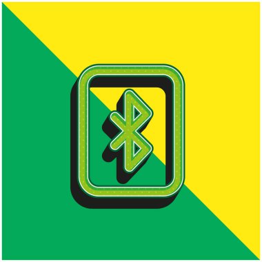 Bluetooth Yeşil ve Sarı 3D vektör simgesi logosu