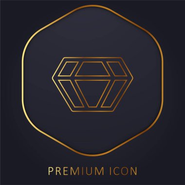 Big Diamond golden line premium logo or icon clipart