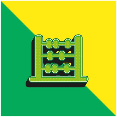 Abaküs Silueti Yeşil ve Sarı 3D vektör simgesi