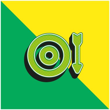 Okçuluk Yeşil ve Sarı Modern 3D vektör simgesi logosu