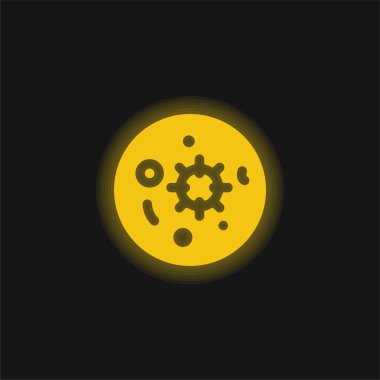 Kan testi sarı parlayan neon simgesi