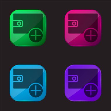 Dört renkli cam düğme simgesi ekle