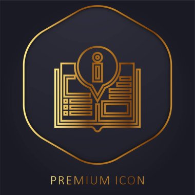 Book golden line premium logo or icon clipart