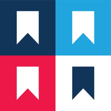 Yer imleri mavi ve kırmızı dört renk en az simge kümesi