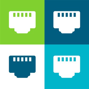 5 Pin Connector Düz 4 renk minimal simgesi seti