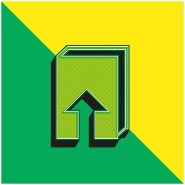 Kitap Yeşil ve Sarı Modern 3D vektör simgesi logosu