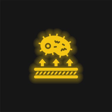 Antibakteriyel kumaş sarı parlak neon simgesi