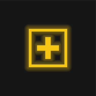 Kare sarı parlak neon simgesi ekle