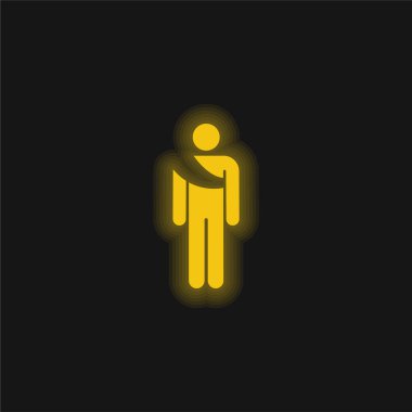 Kaza sarı parlak neon simgesi