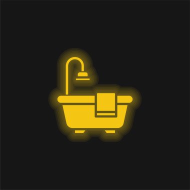 Küvet sarısı parlak neon ikonu