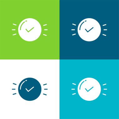 Onay Düzlüğü 4 renk minimal simgesi seti