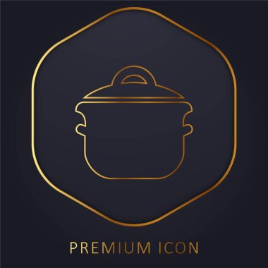 Big Pot golden line premium logo or icon clipart