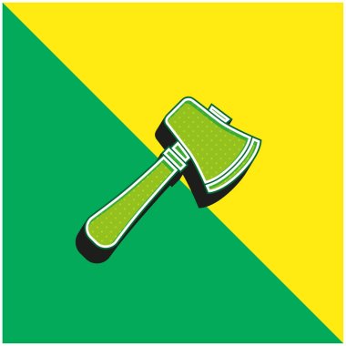 Axe Green ve sarı modern 3d vektör simgesi logosu