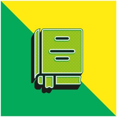 Kitap Yeşil ve Sarı Modern 3D vektör simgesi logosu