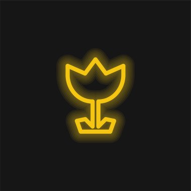 Açısal Çiçek sarı parlak neon simgesi