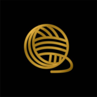 Yün altın kaplama metal ikon veya logo vektörü topu