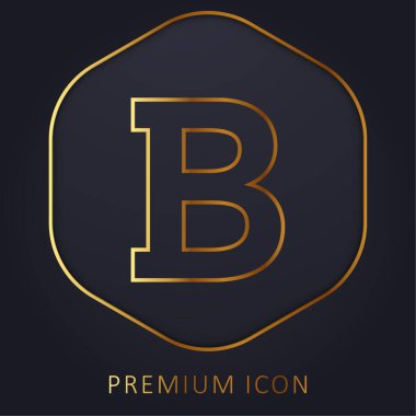 Kalın altın çizgi prim logosu veya simgesi
