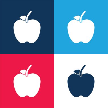 Köklü Elma ve Yaprak Yeşil ve Sarı 3D vektör simgesi logosu