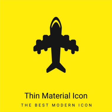 Aeroplane With Four Big Motors minimal bright yellow material icon clipart