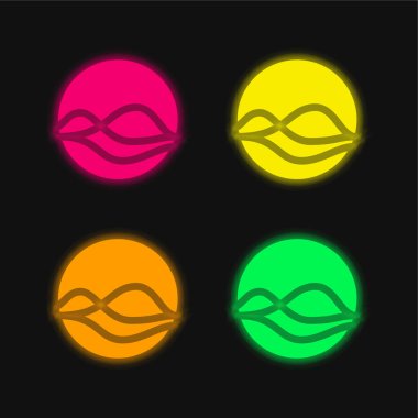Assistant four color glowing neon vector icon clipart