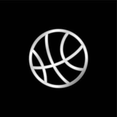 Basketbol gümüş kaplama metalik ikon