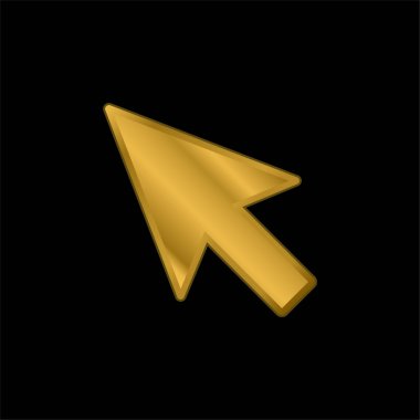 Arrow Pointer altın kaplama metalik simge veya logo vektörü