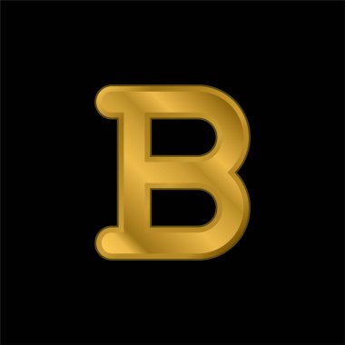 Kalın altın kaplama metalik simge veya logo vektörü