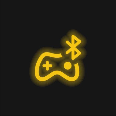 Bluetooth sarı parlak neon simgesi