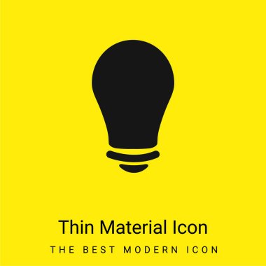 Black Lightbulb minimal bright yellow material icon clipart
