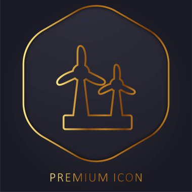 Air Turbine golden line premium logo or icon clipart