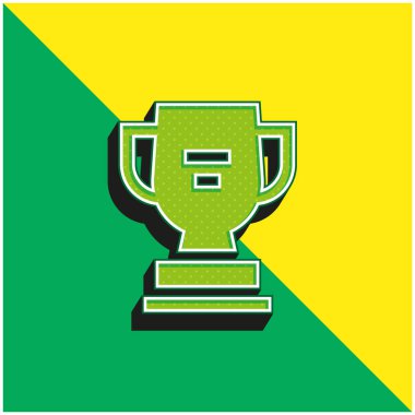 Ödül Yeşil ve Sarı Modern 3D vektör simgesi logosu