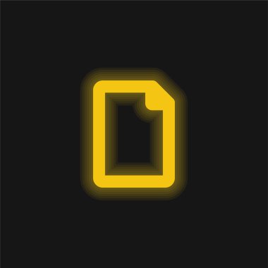 Boş Dosya sarı parlak neon simgesi