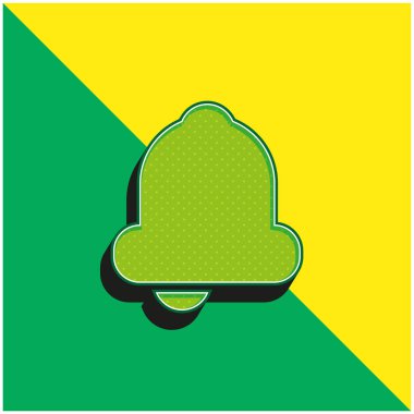 Bell Green ve sarı modern 3D vektör simgesi logosu