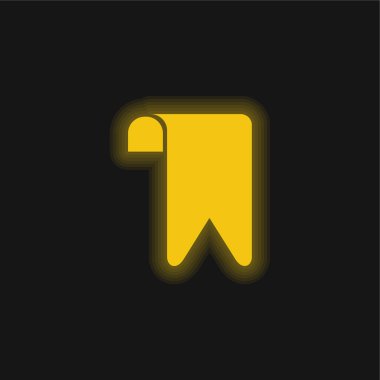 Yer imi sarı parlak neon simgesi