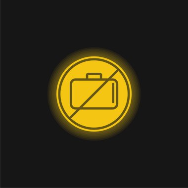 Yük Yasağı Sinyal sarı parlak neon simgesi