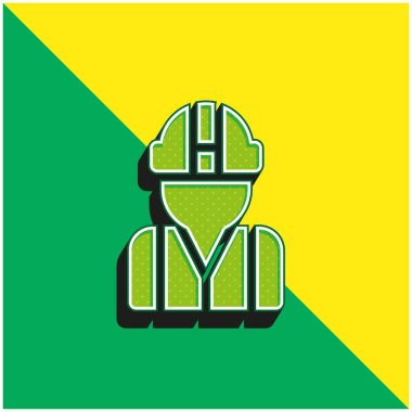 Mimar Yeşil ve sarı modern 3d vektör simgesi logosu