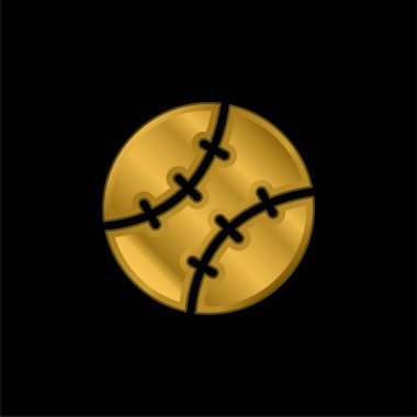 Beyzbol altın kaplama metalik simge veya logo vektörü