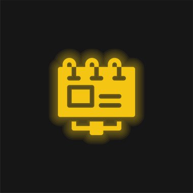 Billboard sarı parlak neon simgesi