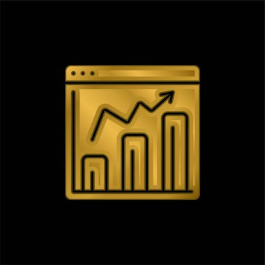Analitik altın kaplama metalik simge veya logo vektörü