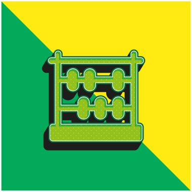 Abaküs Yeşil ve Sarı modern 3d vektör simgesi logosu