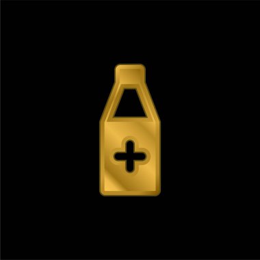 Alkol altın kaplama metalik simge veya logo vektörü