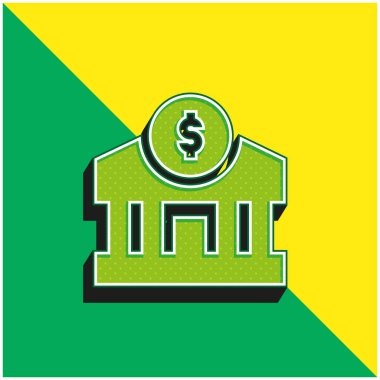 Yeşil ve sarı modern 3D vektör simgesi logosu