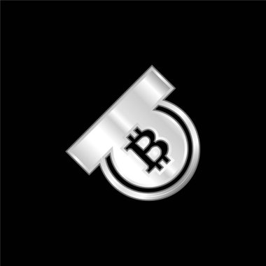 Geri Çekilme Seçeneği Gümüş Kaplama Metalik Simgesiyle Bitcoin Sembolü