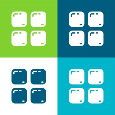 Uygulamalar Düz dört renk minimal simge kümesi