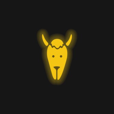 Bizon Başı sarı parlak neon simgesi