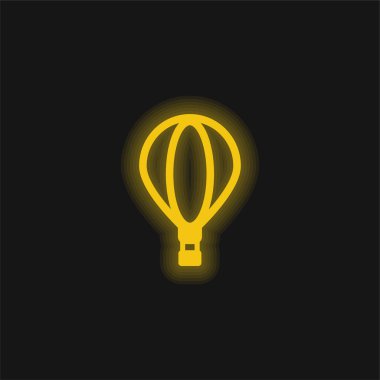 Büyük Hava Balonu sarı parlak neon simgesi