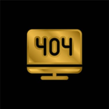 404 Hatalı altın kaplama metalik simge veya logo vektörü