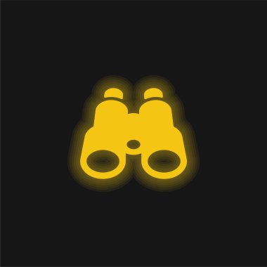 Dürbünler sarı parlayan neon simgesi