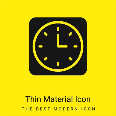 Alarm Clock minimal bright yellow material icon clipart